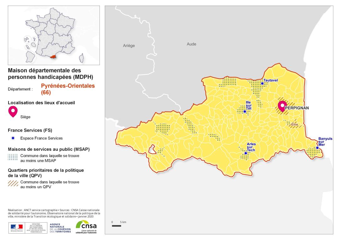 Atlas des maisons d&eacute;partementales des personnes handicap&eacute;es et des maisons d&eacute;partementales de l'autonomie : Pyr&eacute;n&eacute;es-Orientales