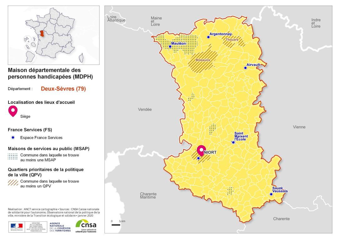 Atlas des maisons d&eacute;partementales des personnes handicap&eacute;es et des maisons d&eacute;partementales de l'autonomie : Deux-S&egrave;vres