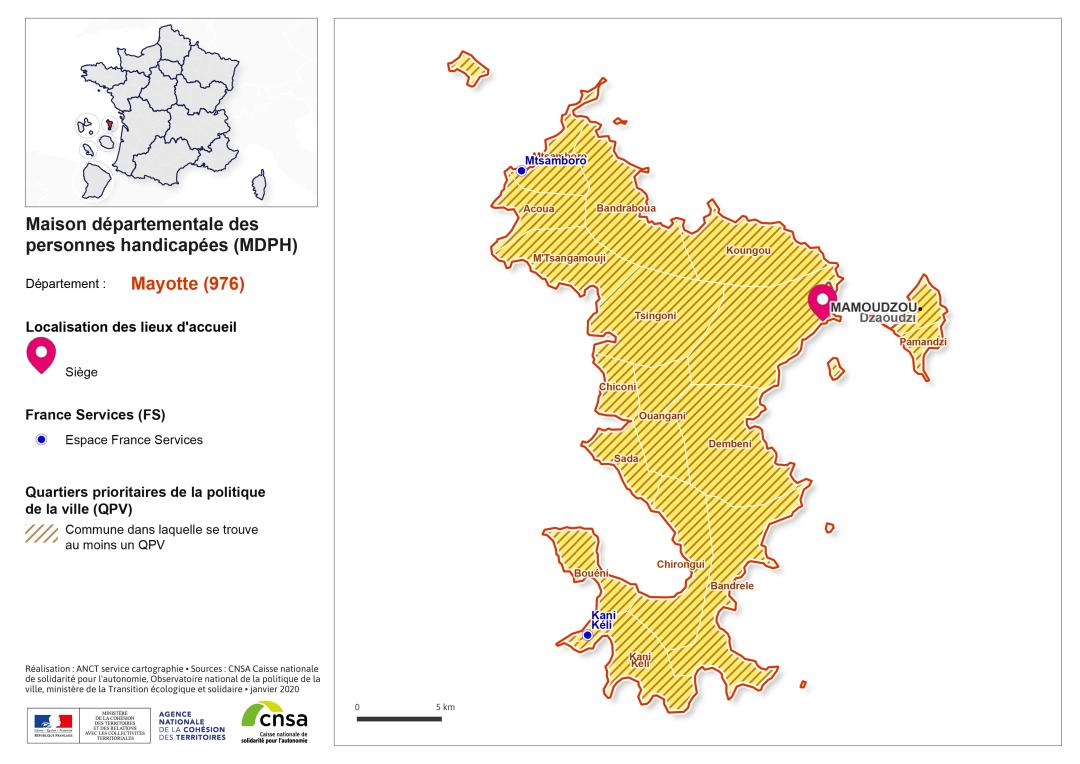 Atlas des maisons d&eacute;partementales des personnes handicap&eacute;es et des maisons d&eacute;partementales de l'autonomie : Mayotte