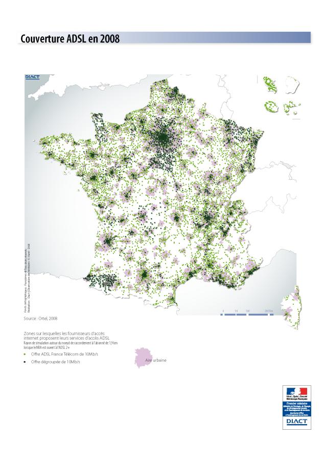 Couverture ADSL en 2008