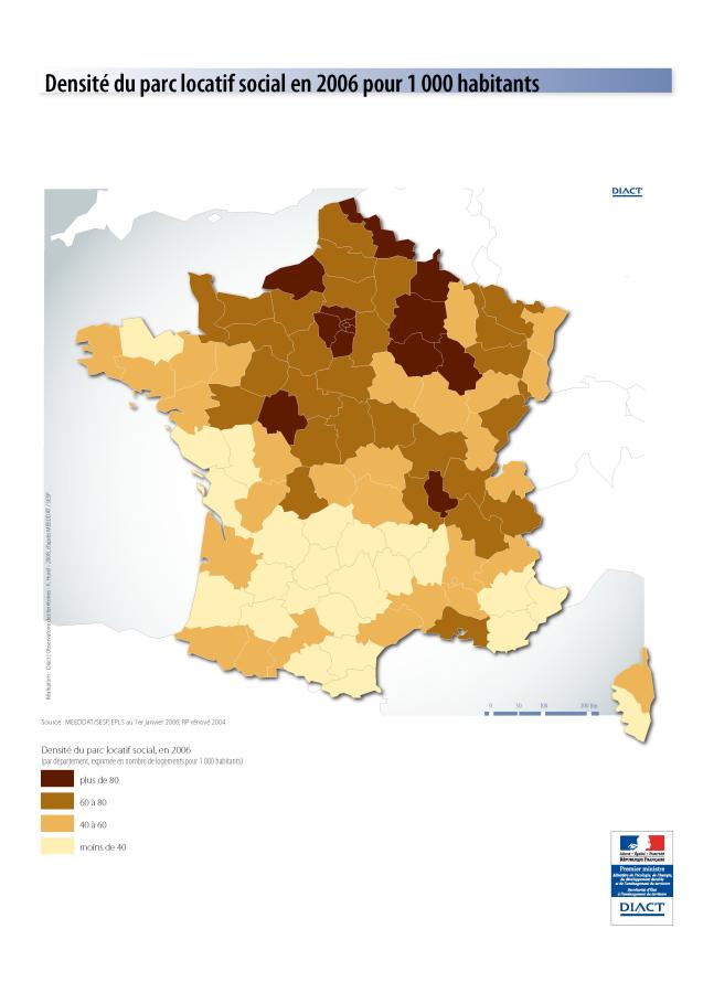 Densit&eacute; du parc locatif social en 2006