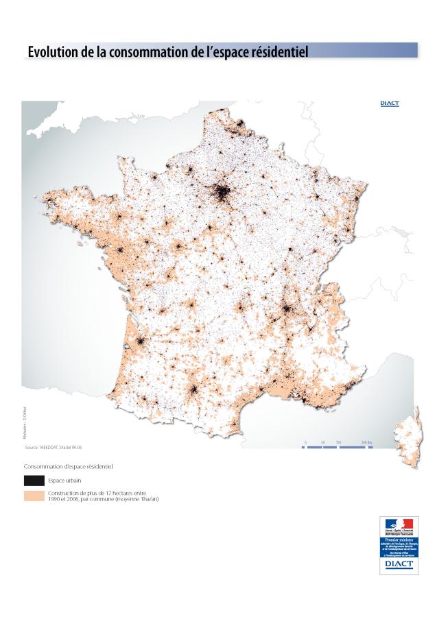 &Eacute;volution de consommation de l'espace r&eacute;sidentiel
