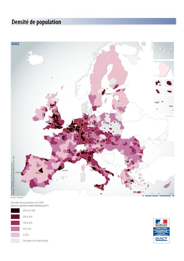 Densit&eacute; de population 2005
