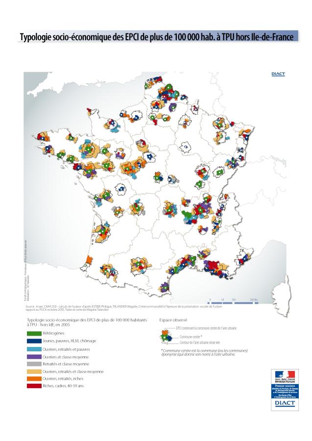 Typologie socio-&eacute;conomique des EPCI de plus de 100&nbsp;000 habitants