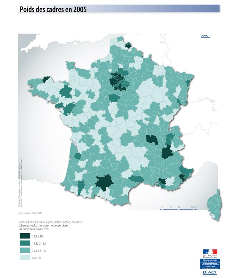 Poids des cadres en 2005