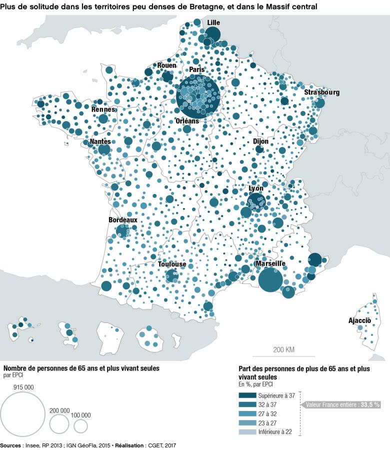 Plus de solitude dans les territoires peu denses de Bretagne, et dans le Massif central