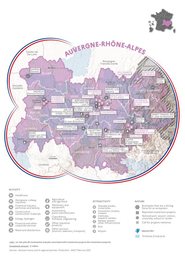 Principaux investissements en Auvergne-Rh&ocirc;ne-Alpes