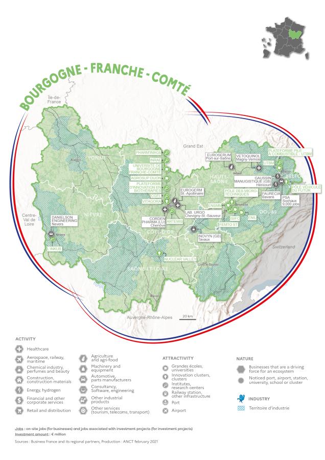 Principaux investissements en Bourgogne-Franche-Comt&eacute;