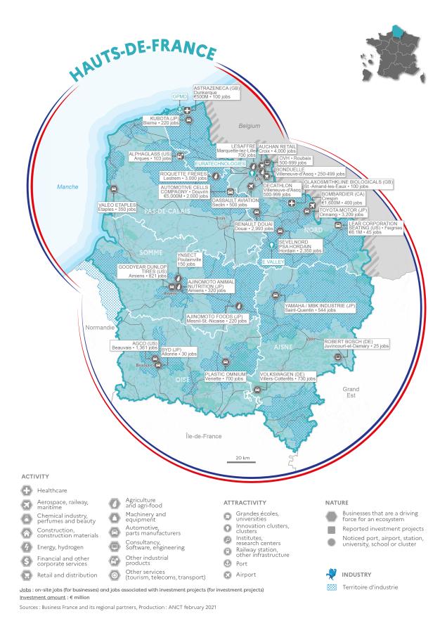 Principaux investissements dans les Hauts-de-France