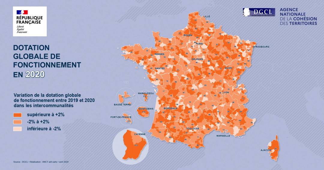 Carte interactive de la DGF en 2020 &mdash; Cliquer pour consulter la carte interactive