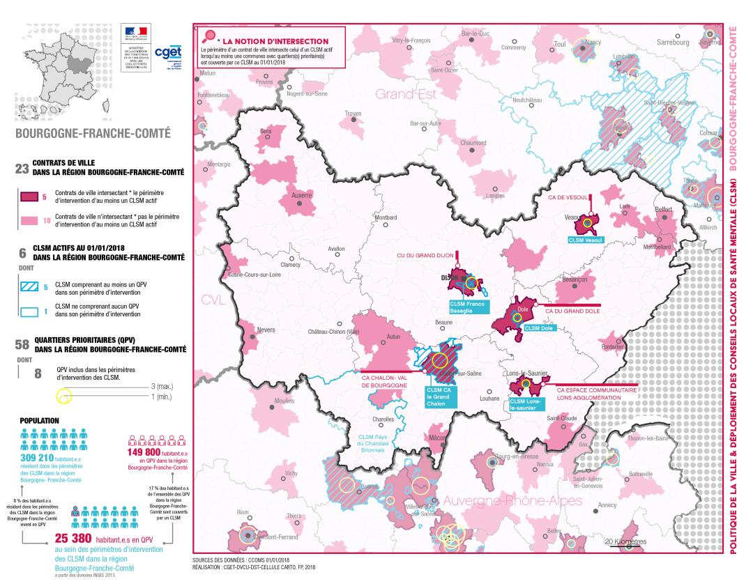 Bourgogne-Franche-Comt&eacute; : CLSM et politique de la ville