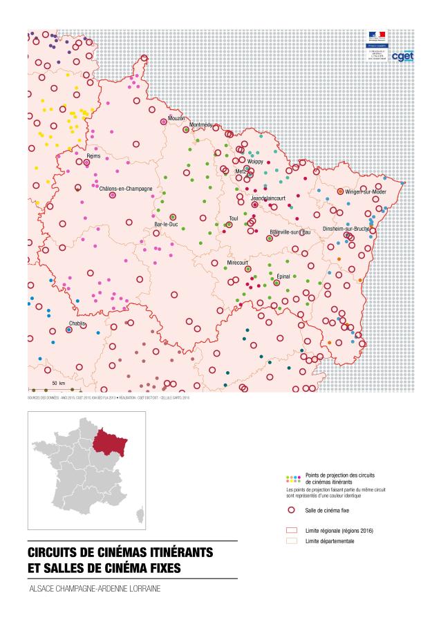 Circuits de cin&eacute;mas itin&eacute;rants et salles de cin&eacute;ma fixes dans la r&eacute;gion Grand Est