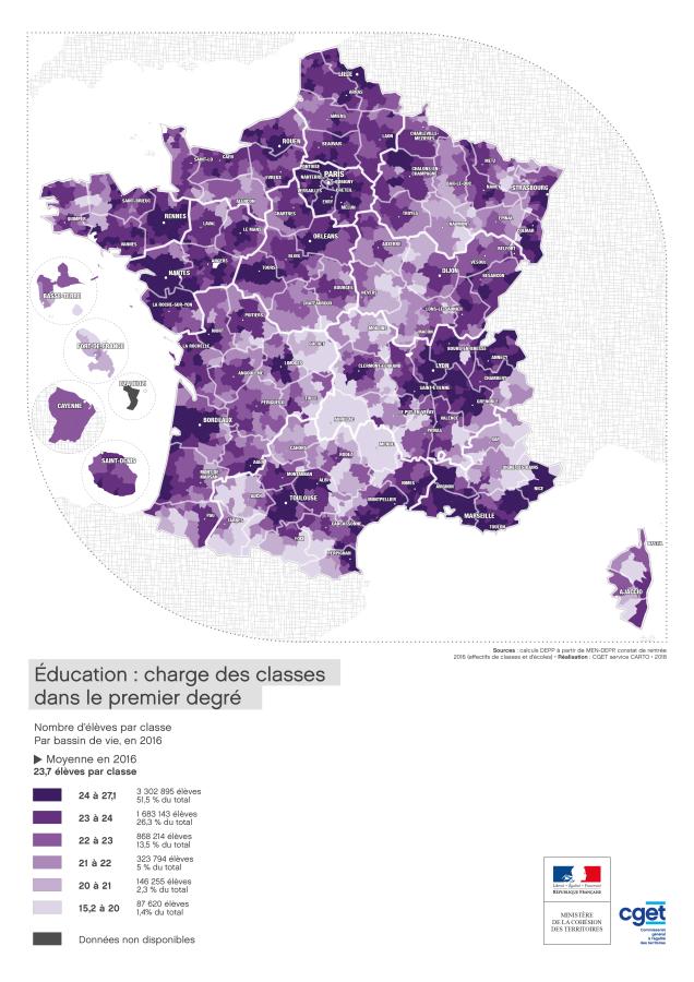 &Eacute;ducation : charge des classes dans le premier d&eacute;gr&eacute;