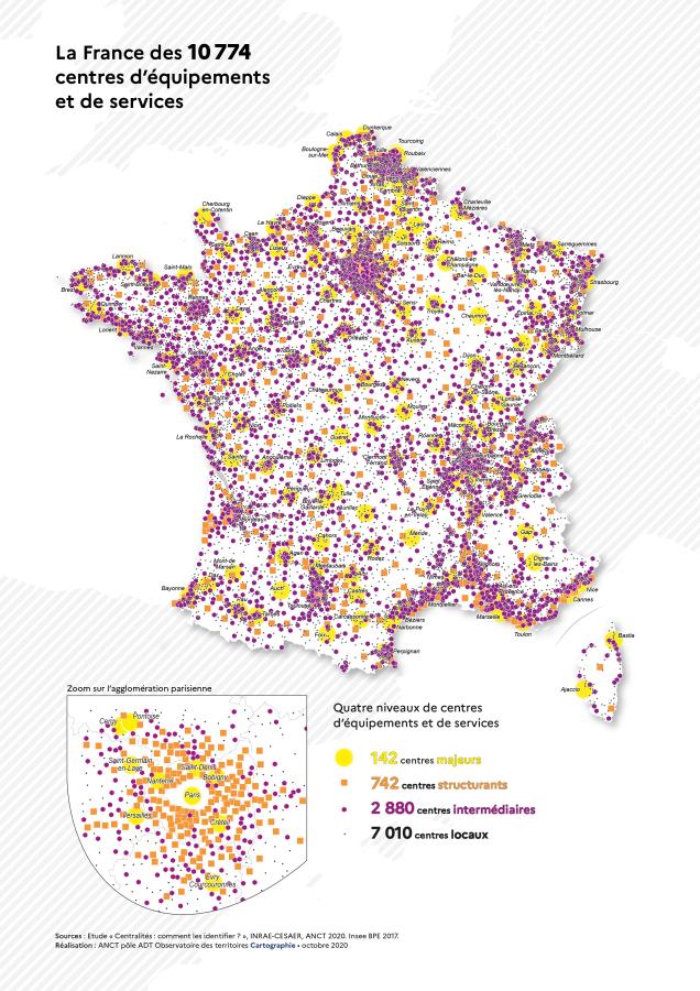 La France des 10 774 centres d'&eacute;quipements et de services