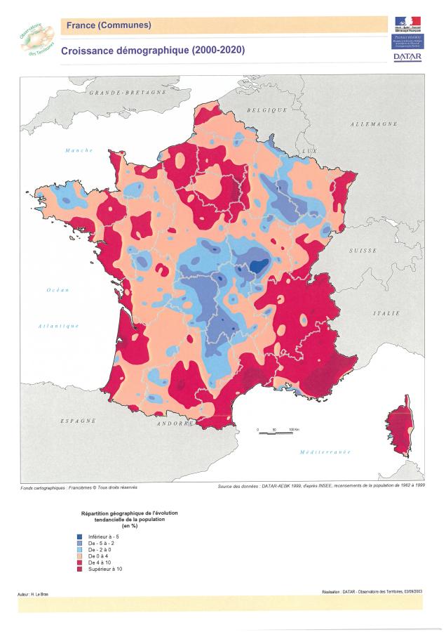Croissance d&eacute;mographique (2000-2020)