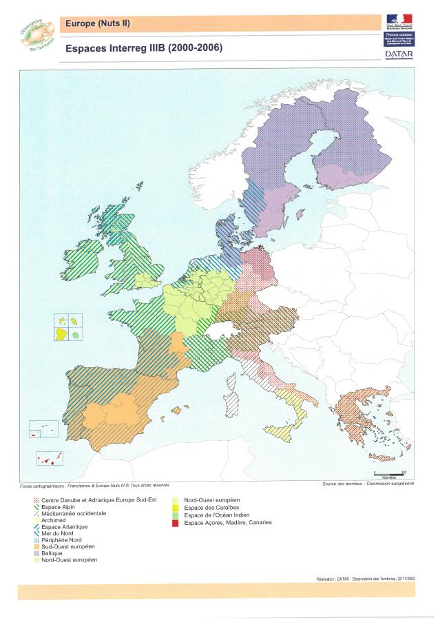 Espaces Interreg IIIB