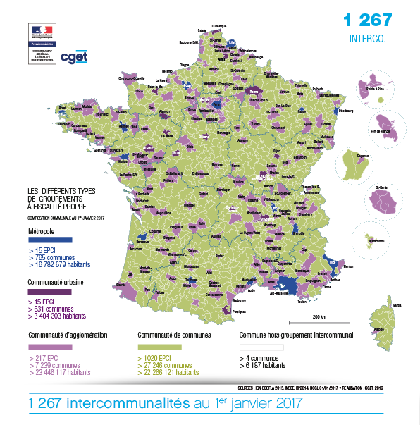 Cartographie des EPCI en 2017