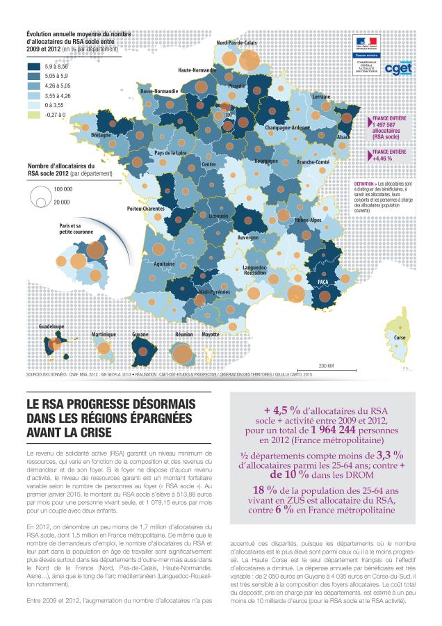 Le RSA progresse d&eacute;sormais dans les r&eacute;gions &eacute;pargn&eacute;es avant la crise