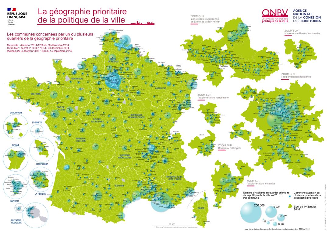 G&eacute;ographie prioritaire de la politique de la ville