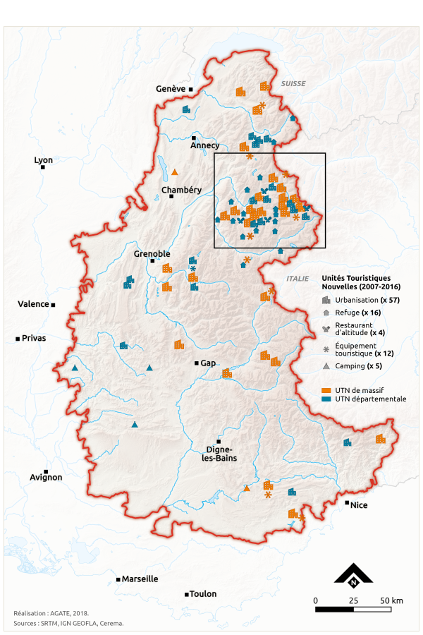 Unit&eacute;s touristiques nouvelles (2007-2016)