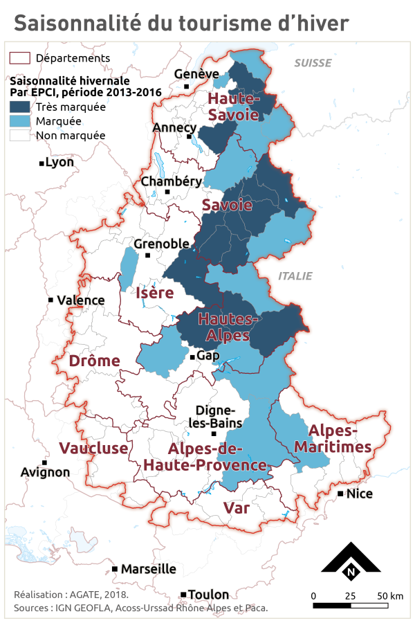Saisonnalit&eacute; du tourisme d'hiver