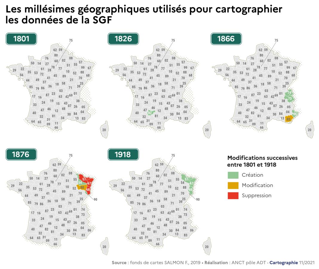 Les mill&eacute;simes g&eacute;ographiques utilis&eacute;s pour cartographier les donn&eacute;es de la SGF