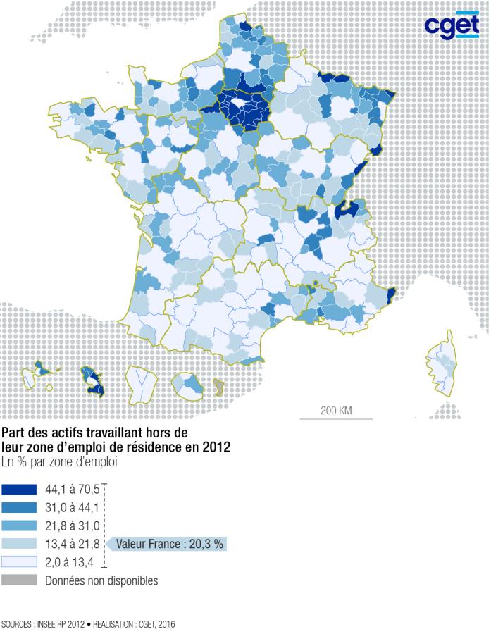 Part des actifs travaillant hors de la zone d'emploi de r&eacute;sidence