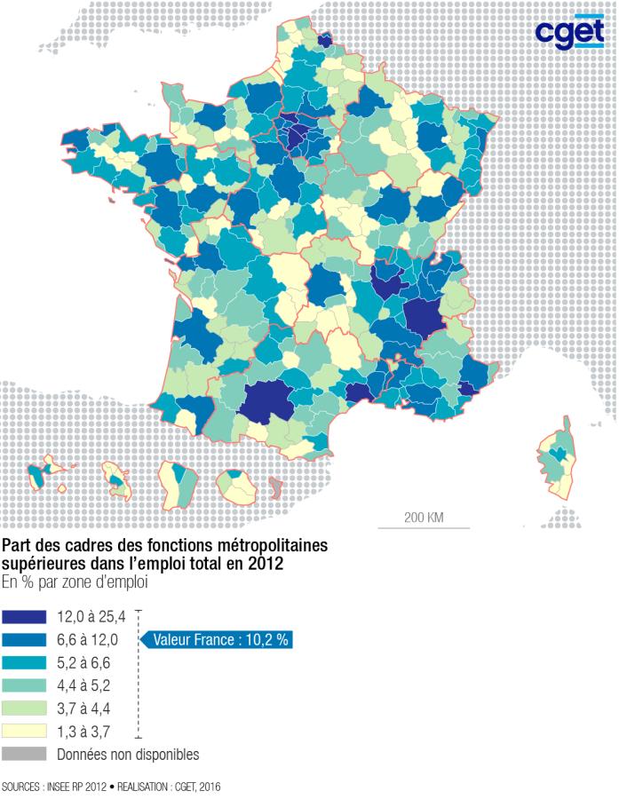 Part des cadres des fonctions m&eacute;tropolitaines sup&eacute;rieures