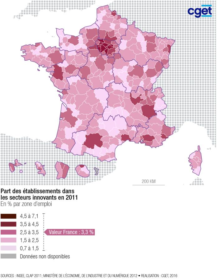 Part des &eacute;tablissements innovants