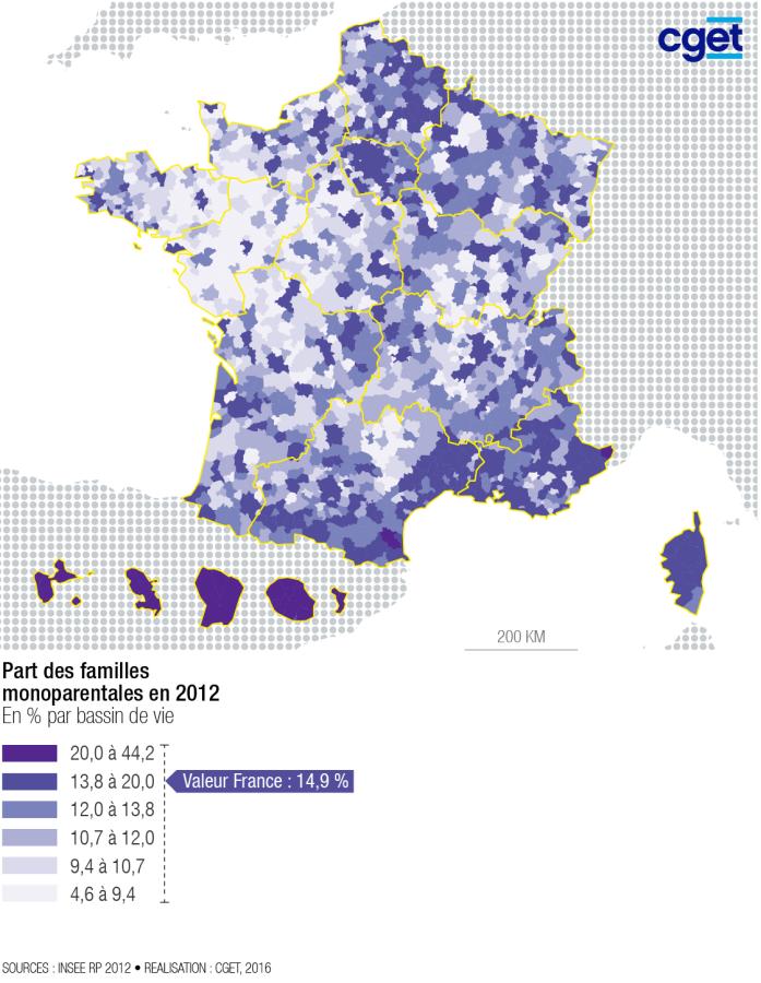 Part des familles monoparentales
