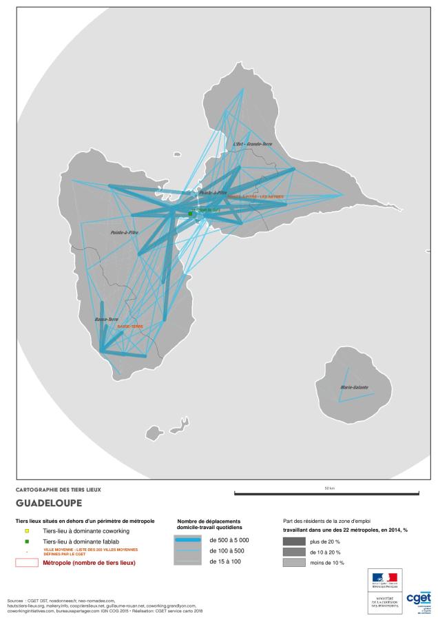 Cartographie des Tiers lieux en Guadeloupe