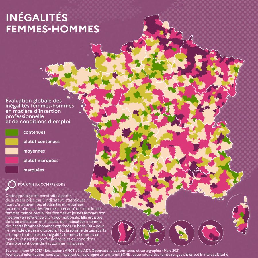 Typologie des in&eacute;galit&eacute;s femmes hommes par intercommunalit&eacute;s