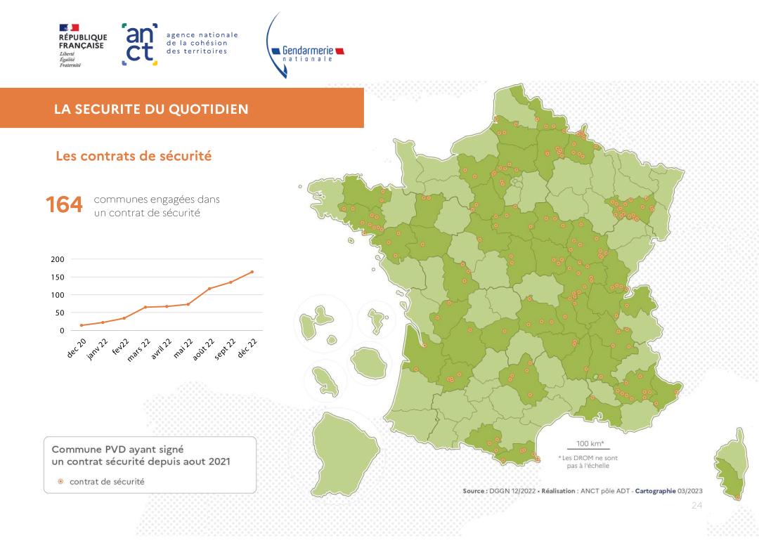 Les communes Petites villes de demain engag&eacute;es dans un contrat de s&eacute;curit&eacute; en 2022