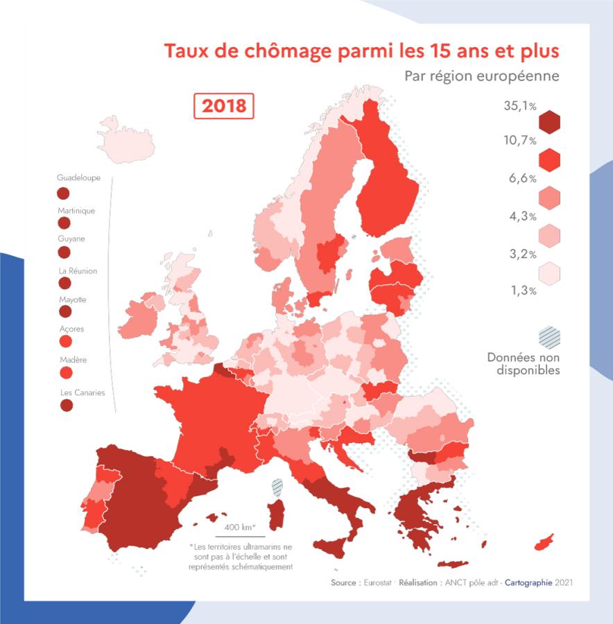 Taux de ch&ocirc;mage parmi les 15 ans et plus