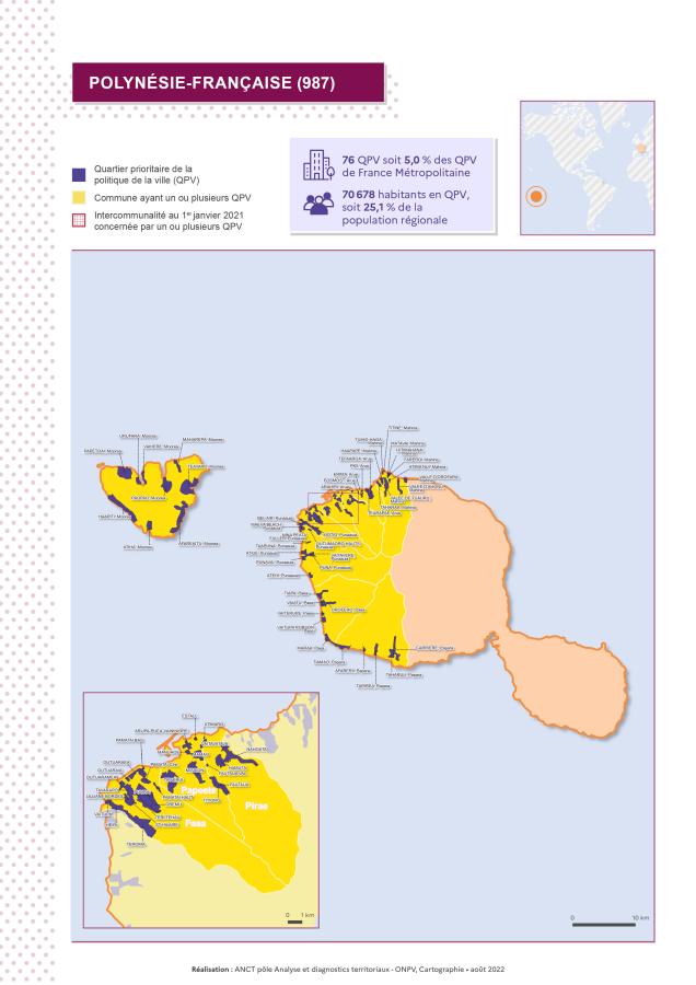 Polyn&eacute;sie fran&ccedil;aise (987) : atlas des quartiers prioritaires de la politique de la ville 2022