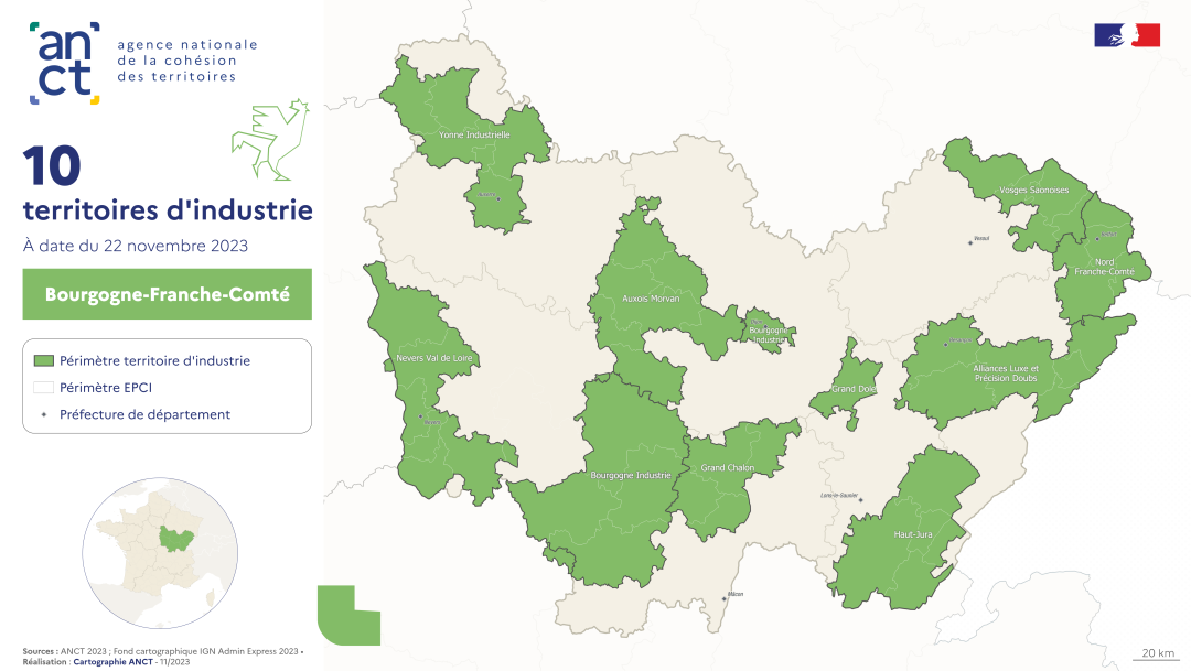 Territoires d'industrie 2023-2027 : Bourgogne-Franche-Comt&eacute;