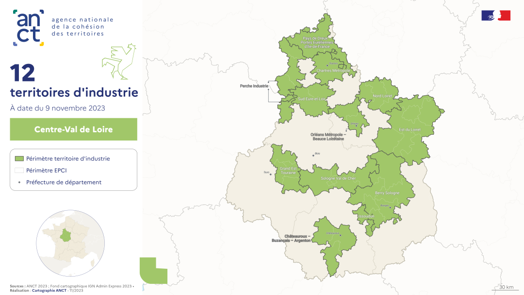 Territoires d'industrie 2023-2027 : Centre-Val de Loire