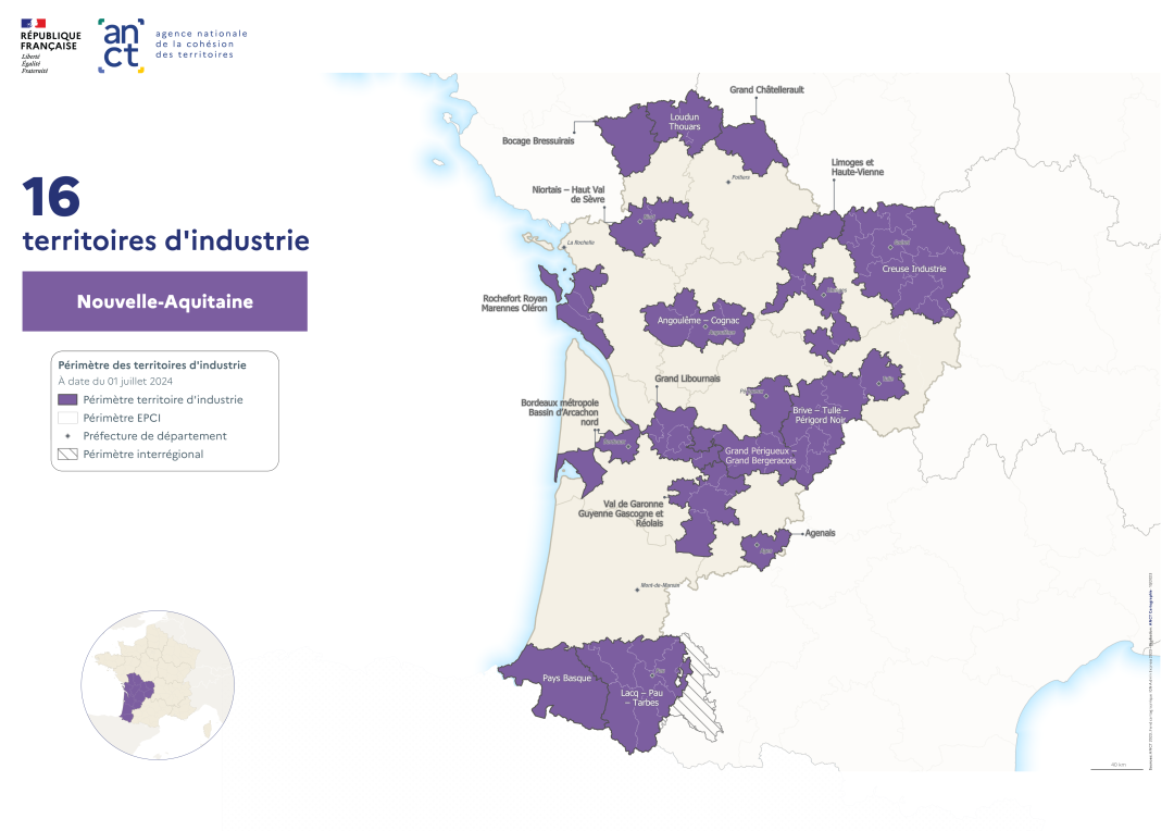 Territoires d'industrie 2023-2027 : Nouvelle-Aquitaine
