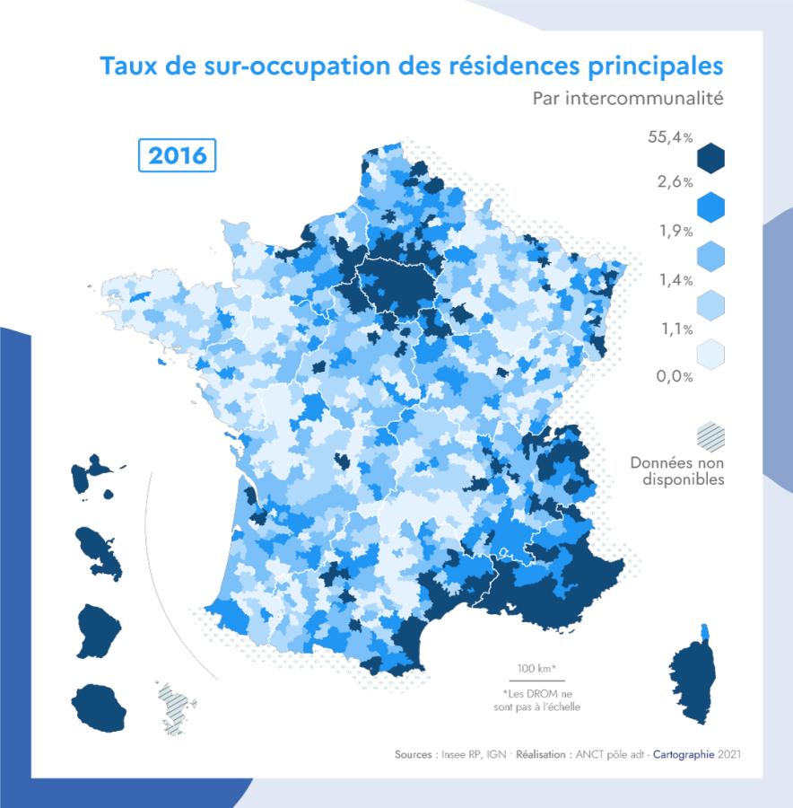 Taux de sur-occupation des r&eacute;sidences principales