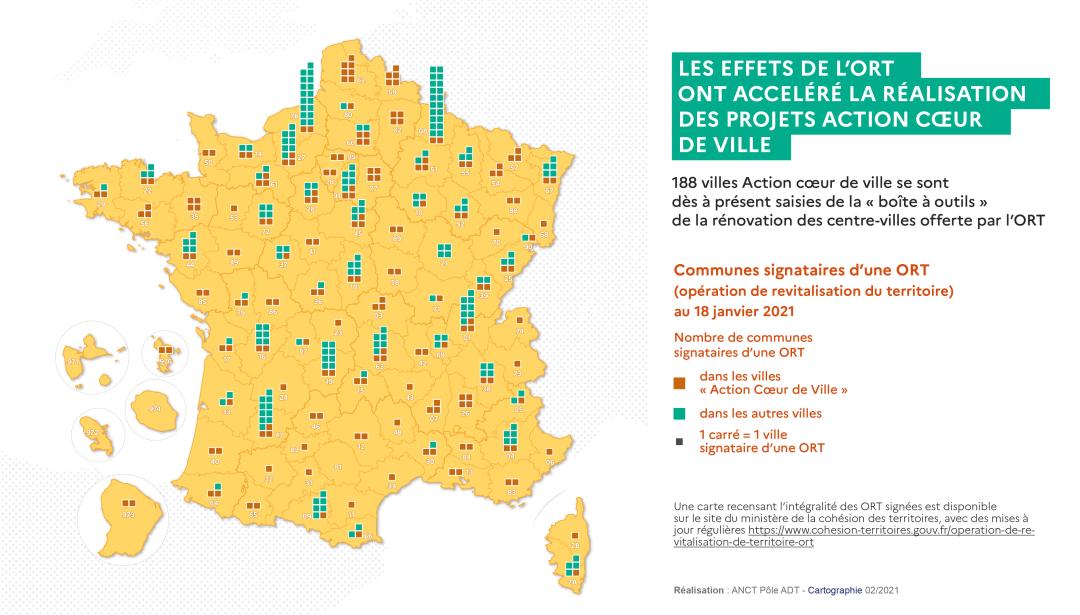 Communes signataires d'une ORT au 18 janvier 2021