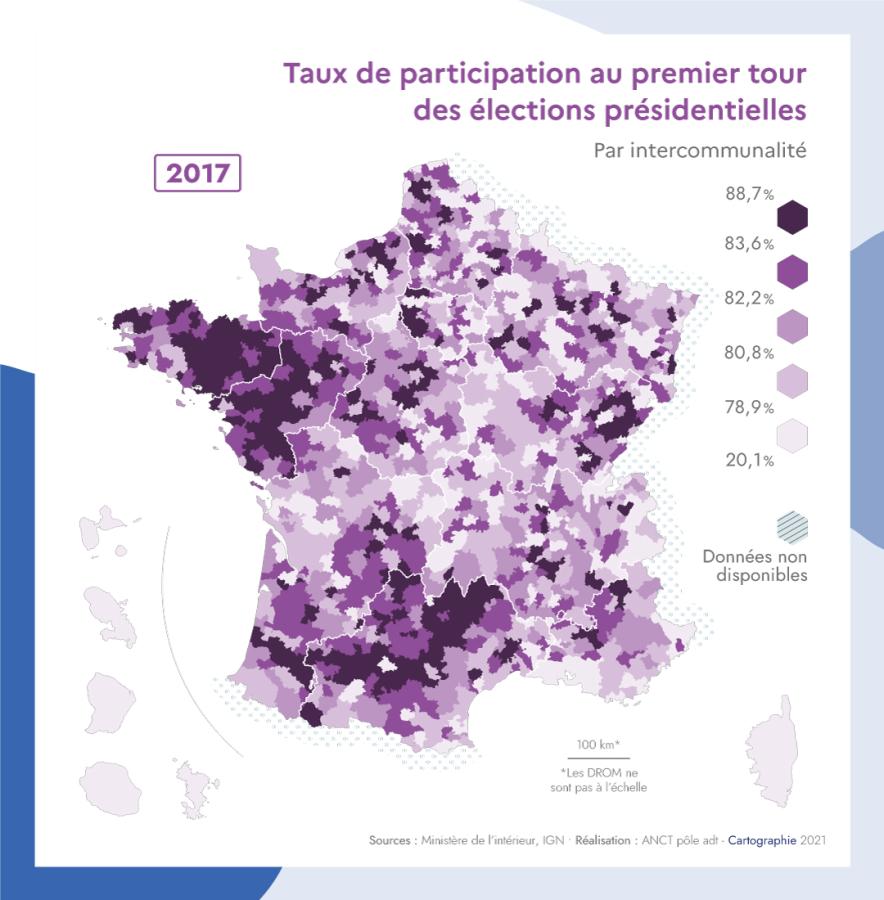 Taux de participation au premier tour des &eacute;lections pr&eacute;sidentielles
