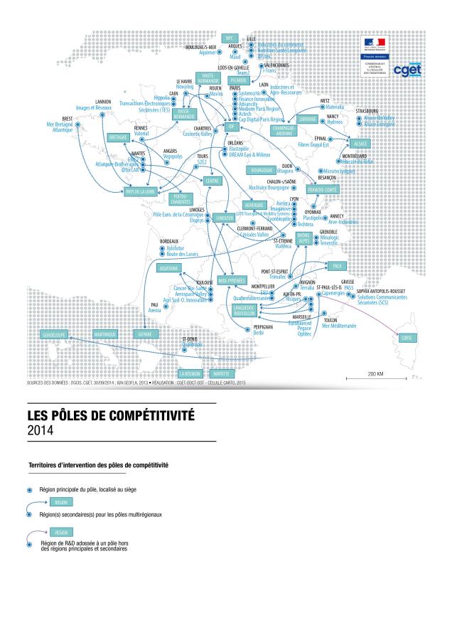 Les p&ocirc;les de comp&eacute;titivit&eacute; en 2014