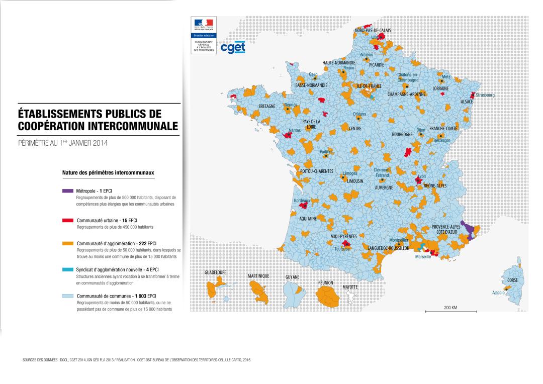 Cartographie des EPCI en 2014