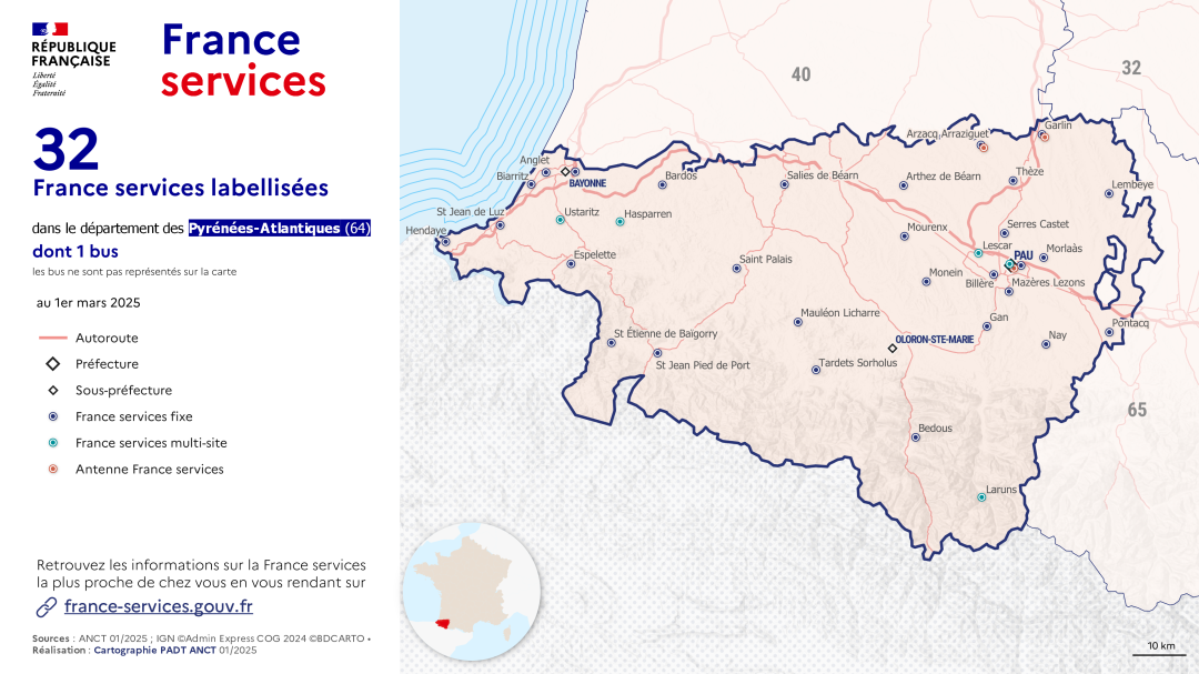 France services : Pyr&eacute;n&eacute;es-Atlantiques (64)