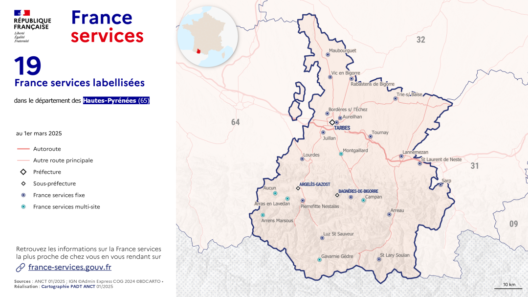 France services : Hautes-Pyr&eacute;n&eacute;es (65)