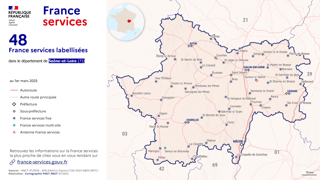 France services : Sa&ocirc;ne-et-Loire (71)
