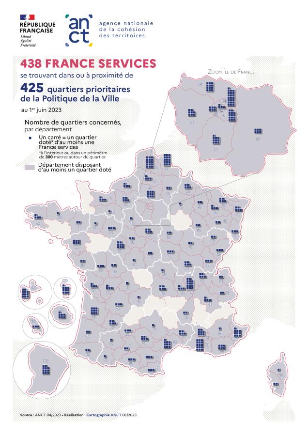 France services en QPV &mdash; Cliquer pour consulter la carte interactive