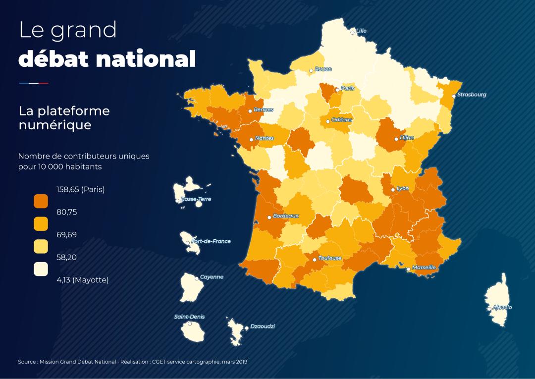 La plateforme num&eacute;rique : nombre de contributeurs uniques pour 10000 habitants
