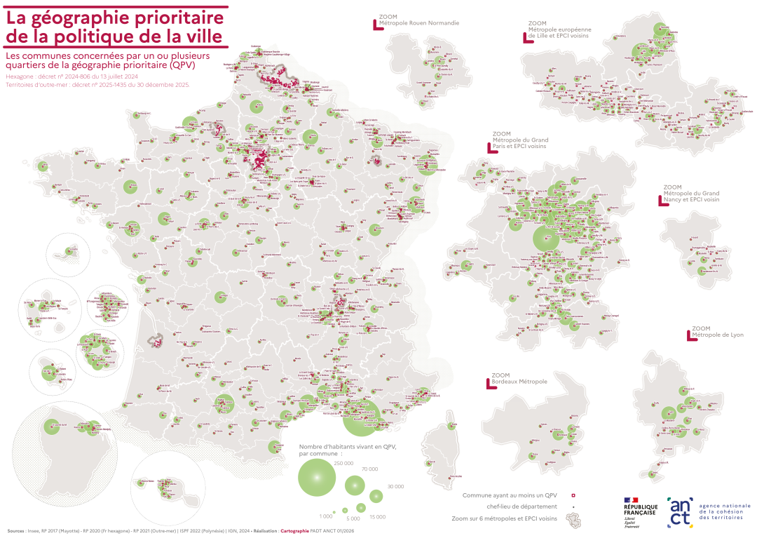 G&eacute;ographie prioritaire de la politique de la ville