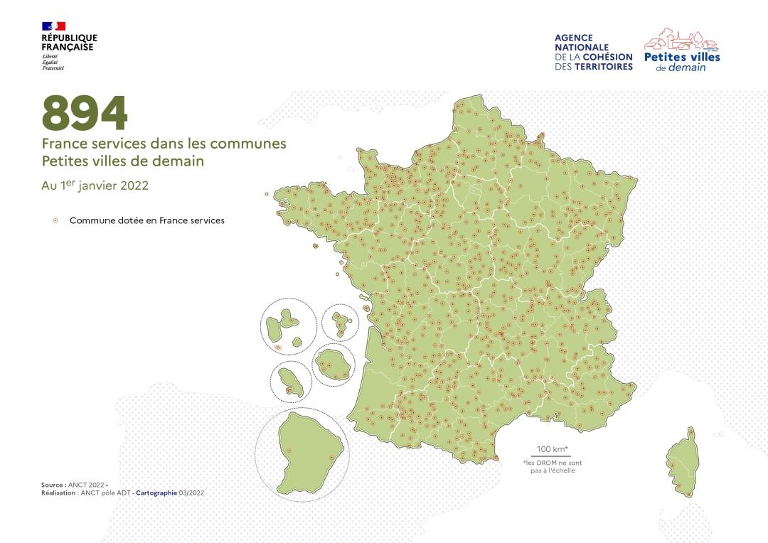 894 France services dans les communes Petites villes de demain au 1er janvier 2022